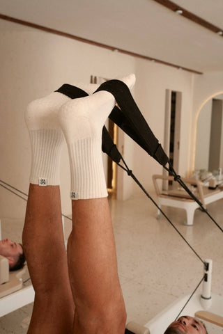 White - Les Basics Grip Socks Pilates